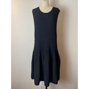 textile elizabeth and james, black knee length dress, stretchy knit, XXXL